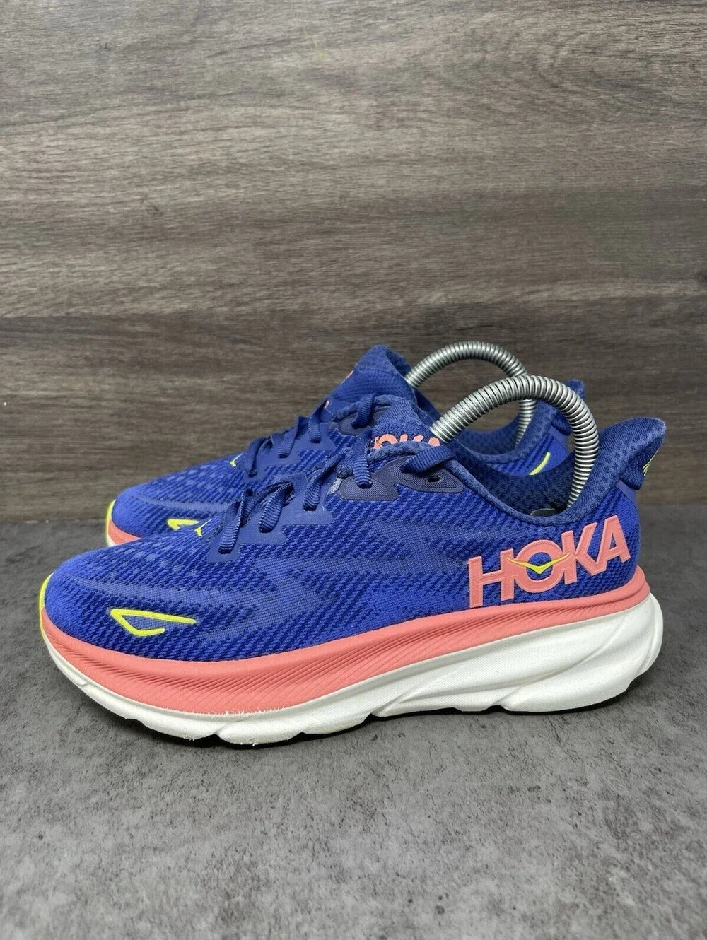 HOKA Clifton 9 Womens Size 5.5 Evening Sky Coral Blue Running Walking Shoes